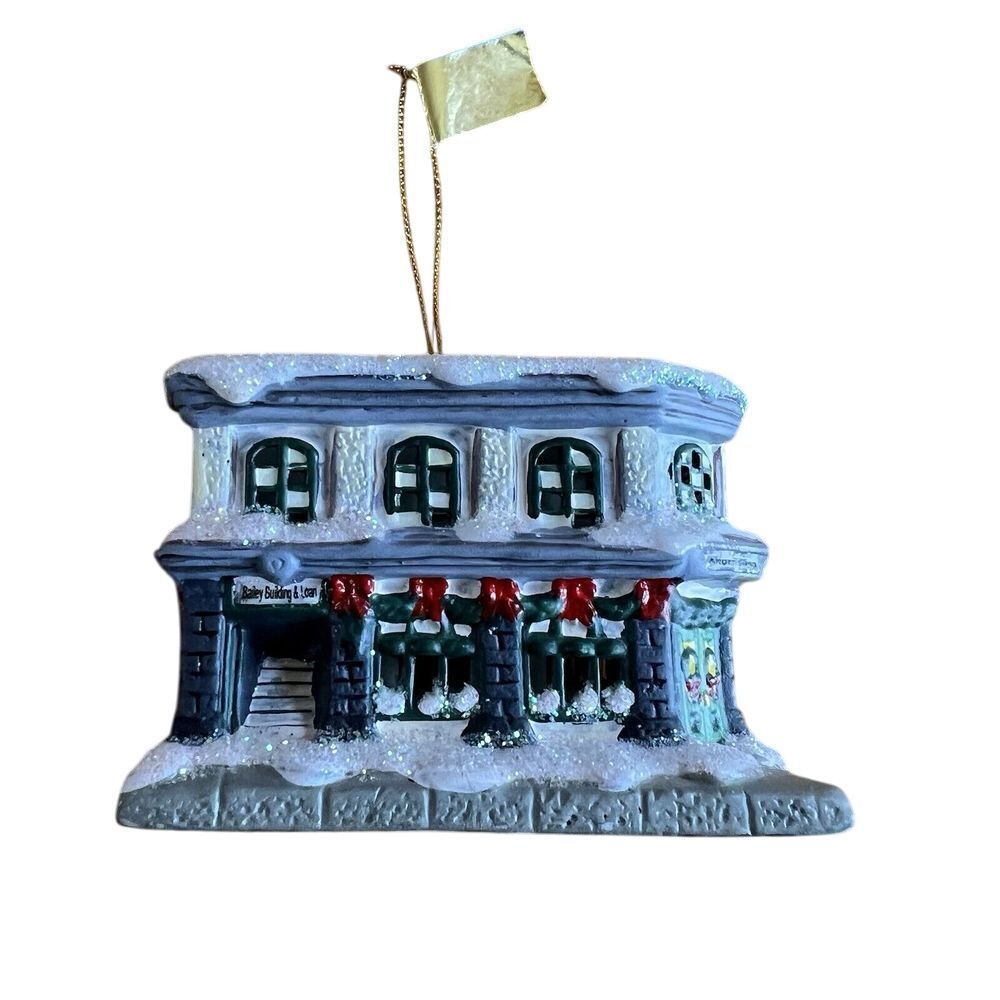 ENESCO It's A Wonderful Life BAILEY BUILDING &‎ LOAN Light Up Hang Ornament VTG